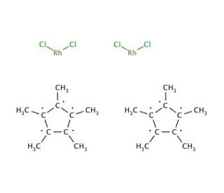 Pentamethylcyclopentadienylrhodium(III) chloride dimer (CAS 12354-85-7) - chemical structure image