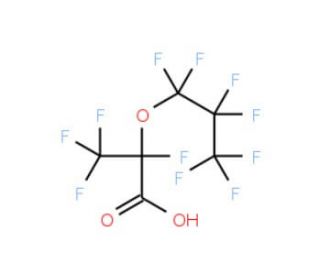 Perfluoro(2-methyl-3-oxahexanoic) acid (CAS 13252-13-6) - chemical structure image