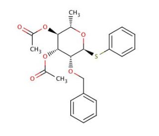 Phenyl 3,4-Di-O-acetyl-α-O-benzyl-1-thio-α-L-rhamnopyranoside (CAS 849938-20-1) - chemical structure image