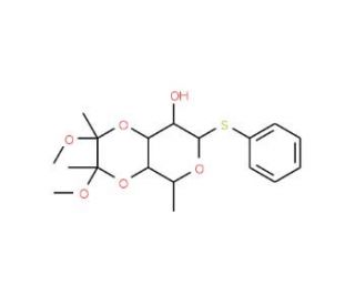 Phenyl 3,4-O-(2,3-Dimethoxybutan-2,3-diyl)-1-thio-α-L-rhamnopyranoside (CAS 202824-32-6) - chemical structure image