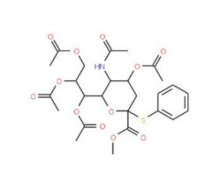 Phenyl 4,7,8,9-tetra-O-acetyl-2-thio-N-acetyl-D-neuraminic acid methyl ester (CAS 155155-64-9) - chemical structure image