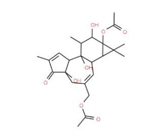 Phorbol-13,20-diacetate (CAS 41621-85-6) - chemical structure image