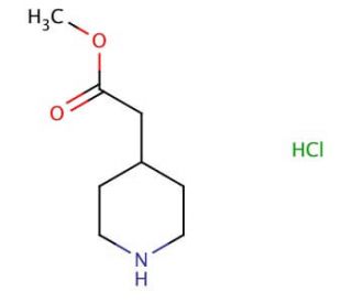 Piperidin-4-yl-acetic acid methyl ester hydrochloride (CAS 81270-37-3) - chemical structure image
