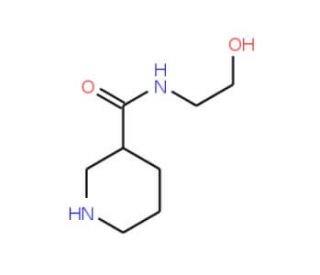 Piperidine-3-carboxylic acid (2-hydroxy-ethyl)-amide (CAS 496057-54-6) - chemical structure image