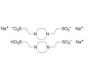 PIPES, Sesquisodium Salt (CAS 100037-69-2) - chemical structure image