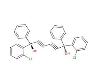 (+)-1,6-Bis-(2-chlorophenyl)-1,6-diphenyl-2,4-hexadiyne-1,6-diol (CAS 86436-19-3) - chemical structure image