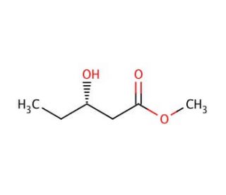 (&plus;)-Methyl (S)-3-hydroxyvalerate (CAS 42558-50-9) - chemical structure image