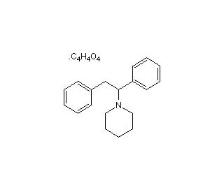 (&plusmn;)-1-(1,2-Diphenylethyl)piperidine maleate (CAS 207461-99-2) - chemical structure image