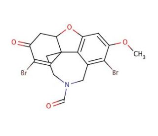 (&plusmn;)-(4a&alpha;)-4a,5,9,10,11,12-Hexahydro-1,5-dibromo-11-formyl-3-methoxy-6H-benzofuro[3a,3,2-e,f][2]benzazepin-6-one - chemical