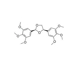 (&plusmn;) cis-2,5-Bis(3,4,5-trimethoxyphenyl)-1,3-dioxolane (CAS 116673-47-3) - chemical structure image