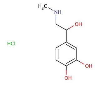 (&plusmn;)-Epinephrine hydrochloride (CAS 329-63-5) - chemical structure image
