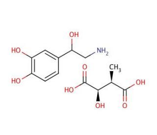 (&plusmn;)-Norepinephrine (&plus;)-bitartrate salt (CAS 3414-63-9) - chemical structure image