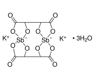 Potassium antimonyl tartrate trihydrate (CAS 28300-74-5) - chemical structure image