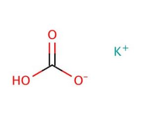 Potassium bicarbonate (CAS 298-14-6) - chemical structure image