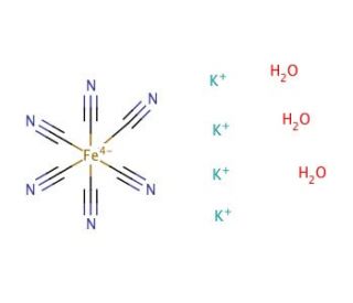 Potassium hexacyanoferrate(II) trihydrate (CAS 14459-95-1) - chemical structure image