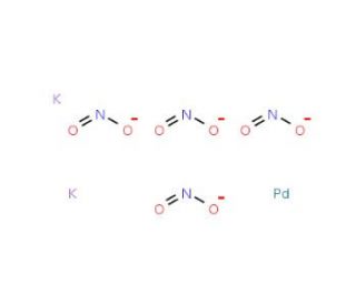 Potassium tetranitropalladate(II), Pd 28.3% min (CAS 13844-89-8) - chemical structure image