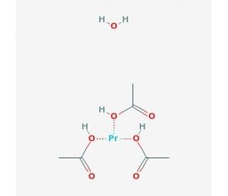 Praseodymium(III) acetate hydrate (CAS 6192-12-7) - chemical structure image