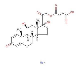 Prednisolone 21-hemisuccinate sodium salt (CAS 1715-33-9) - chemical structure image