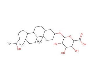 Pregnanediol 3&alpha;-O-&beta;-D-Glucuronide and Pregnanediol 3&alpha;-O-&alpha;-D-Glucuronide (90:10 mixture) (CAS 1852-49-9) - chemical structure