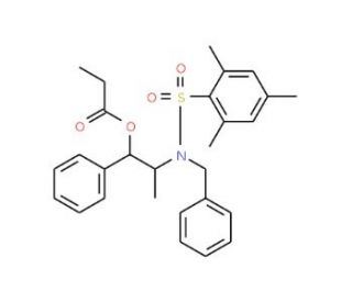 Propionic acid (1R,2S)-2-[N-benzyl-N-(mesitylenesulfonyl)amino]-1-phenylpropyl ester (CAS 187324-66-9) - chemical structure i
