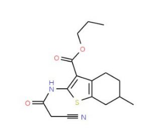 Propyl 2-[(cyanoacetyl)amino]-6-methyl-4,5,6,7-tetrahydro-1-benzothiophene-3-carboxylate - chemical structure image