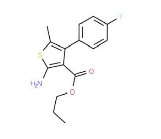 Propyl 2-amino-4-(4-fluorophenyl)-5-methylthiophene-3-carboxylate - chemical structure image