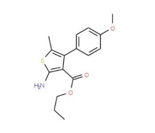 Propyl 2-amino-4-(4-methoxyphenyl)-5-methylthiophene-3-carboxylate - chemical structure image