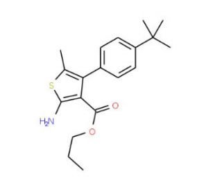 Propyl 2-amino-4-(4-tert-butylphenyl)-5-methylthiophene-3-carboxylate - chemical structure image