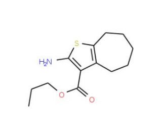 Propyl 2-amino-5,6,7,8-tetrahydro-4H-cyclohepta-[b]thiophene-3-carboxylate - chemical structure image
