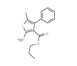 Propyl 2-amino-5-methyl-4-phenylthiophene-3-carboxylate - chemical structure image