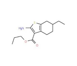 Propyl 2-amino-6-ethyl-4,5,6,7-tetrahydro-1-benzothiophene-3-carboxylate - chemical structure image