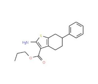 Propyl 2-amino-6-phenyl-4,5,6,7-tetrahydro-1-benzothiophene-3-carboxylate - chemical structure image