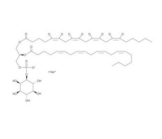 PtdIns-(1-arachidonoyl)-d8)-(2-arachidonoyl) (sodium salt) - chemical structure image