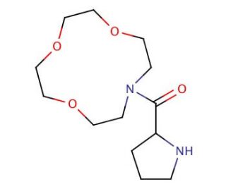 Pyrrolidin-2-yl-(1,4,7-trioxa-10-aza-cyclododec-10-yl)-methanone (CAS 436811-22-2) - chemical structure image