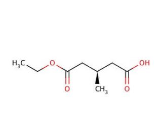 (R)-1-Ethyl hydrogen 3-methylglutarate (CAS 72594-19-5) - chemical structure image