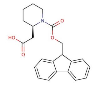 (R)-(1-Fmoc-piperidin-2-yl)acetic acid (CAS 193693-63-9) - chemical structure image