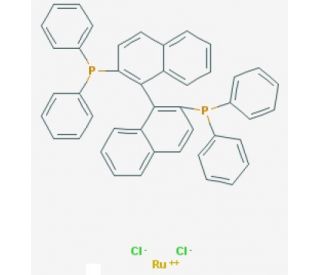 (R)-[2,2&prime;-Bis(diphenylphosphino)-1,1&prime;-binaphthyl]dichlororuthenium (CAS 132071-87-5) - chemical structure image