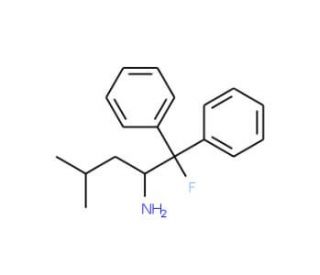 (R)-(&plus;)-2-Amino-1-fluoro-4-methyl-1,1-diphenylpentane (CAS 352535-74-1) - chemical structure image