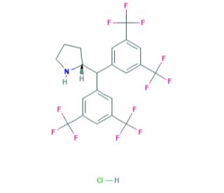 (R)-2-{Bis[3,5-bis(trifluoromethyl)phenyl]methyl}pyrrolidine hydrochloride (CAS 1217463-08-5) - chemical structure image