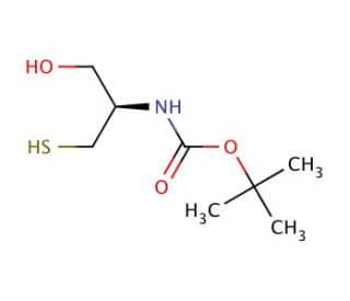 ((R)-2-Hydroxy-1-mercaptomethyl-ethyl)-carbamic acid tert-butyl ester - chemical structure image