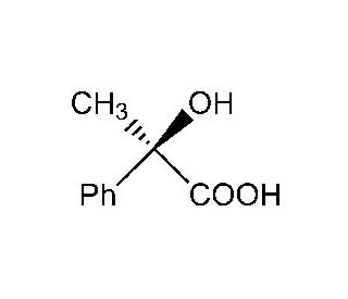 (R)-(&minus;)-2-Hydroxy-2-phenylpropionic acid (CAS 3966-30-1) - chemical structure image