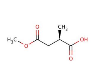 (R)-(&plus;)-2-Methylsuccinic acid 4-methyl ester (CAS 81025-83-4) - chemical structure image