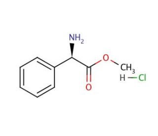 (R)-(&minus;)-2-Phenylglycine methyl ester hydrochloride (CAS 19883-41-1) - chemical structure image
