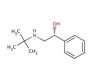 (R)-(&minus;)-2-tert-Butylamino-1-phenylethanol (CAS 14467-51-7) - chemical structure image