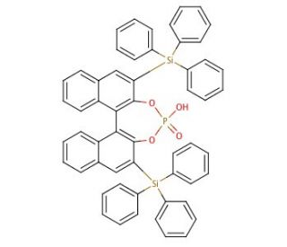 (R)-(−)-3,3′-Bis(triphenylsilyl)-1,1′-binaphthyl-2,2′-diyl hydrogenphosphate (CAS 791616-55-2) - chemical structure image