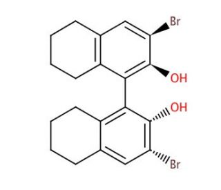 (R)-(+)-3,3′-Dibromo-5,5′,6,6′,7,7′,8,8′-octahydro-1,1′-bi-2,2′-naphthalenediol (CAS 65355-08-0) - chemical structure image