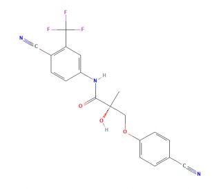 (R)-3-(4-Cyanophenoxy)-N-[4-cyano-3-(trifluoromethyl)phenyl]-2-hydroxy-2-methylpropionamide (CAS 1132656-73-5) - chemical str
