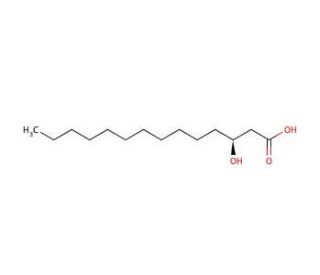 R-(3)-Hydroxymyristic Acid, Methyl Ester (CAS 76062-97-0) - chemical structure image