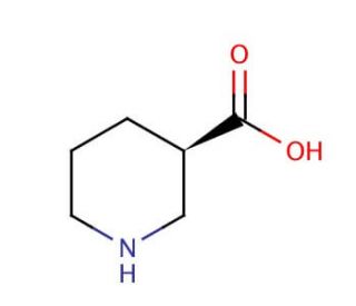 (R)-(&minus;)-3-Piperidinecarboxylic acid (CAS 25137-00-2) - chemical structure image