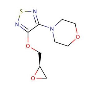 (R)-4-[4-(Oxiranylmethoxy)-1,2,5-thiadiazol-3-yl]morpholine (CAS 741719-53-9) - chemical structure image
